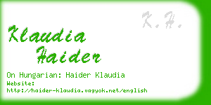 klaudia haider business card